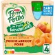 POM POTES Compotes Les P'tits Explorateurs Le Roi Arthur pomme abricot poire sans sucres ajoutés POM'POTES les 4 gourdes de 90g