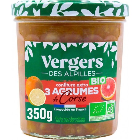 VERGERS DES ALPILLES Confiture 3 agrumes corse Bio 350g