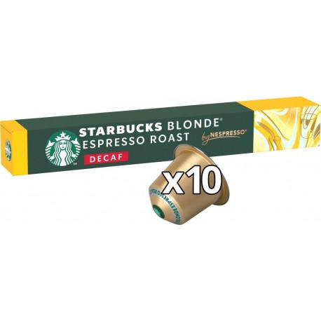 STARBUCKS Café capsules compatible Nespresso Blonde Espresso Roast Décaf Intensité 6 By Nespresso 10 capsules