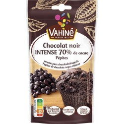 VAHINE Pépites de chocolat noir intense 70% 100g