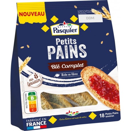 BRIOCHE PASQUIER Petits pains grillés blé complet 225g