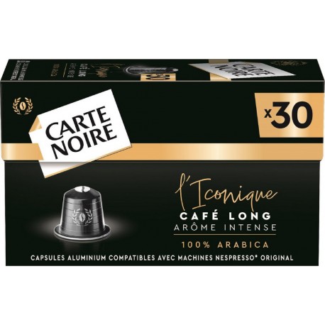 CARTE NOIRE Capsules De Café Iconique Café Long Arôme Intense Compatibles Nespresso 30 capsules