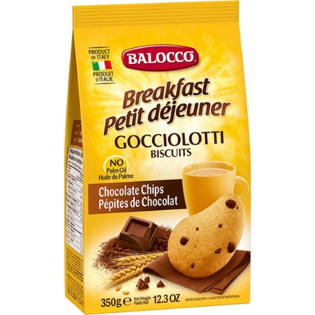 BALOCCO Biscuits petit-déjeuner Gocciolotti aux pépites de chocolat 350g