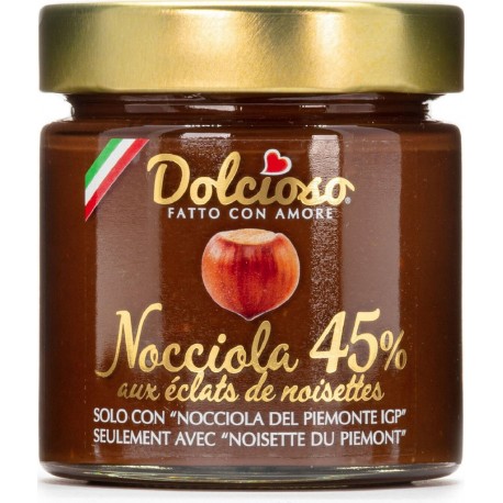 DOLCIOSO Pâte à tartiner nocciola 45% aux éclats de noisettes 200g