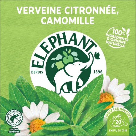 ELEPHANT Infusion verveine citronnée camomille 20 sachets