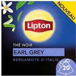 LIPTON Thé noir earl grey à la bergamote d'Italie 20 sachets