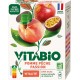 VITABIO Compote Pomme,Pêche et Passion Vitalité Bio les 4 gourdes de 100g