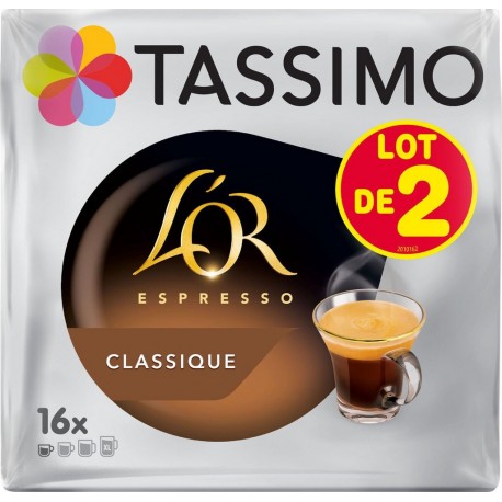 TASSIMO Café dosettes Compatibles Tassimo Espresso les 2 boîtes de 16 dosettes