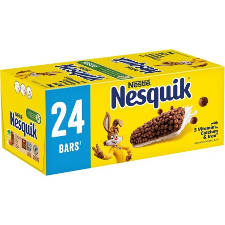 NESQUIK Barres de céréales au chocolat les 24 barres de 25g