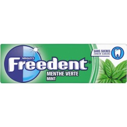 FREEDENT Chewing-Gum Menthe Verte Sans Sucres l'etui de 10 dragées