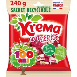 KREMA Bonbons cerise le sachet recyclable de 240g