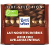 RITTER Tablette de chocolat au lait et noisettes entières la tablette de 100g