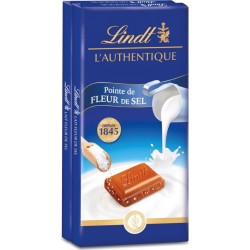 LINDT Tablette de chocolat Lait Fleur De Sel L'AUTHENTIQUE lot de 2 tablettes 100g