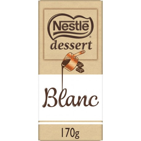 NESTLE DESSERT Tablette de chocolat blanc la tablette de 170g