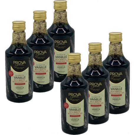 Gourmet Extrait Vanille Bourbon De Madagascar Avec Graines Prova les 6 bouteilles de 0.25L