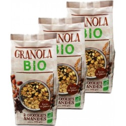 Granola 2 Chocolats Amandes Bio Agidra les 3 unités de 0.38Kg