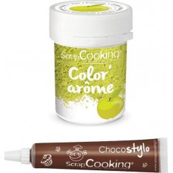 NC Colorant Alimentaire Vert Arôme Pomme + Stylo Chocolat