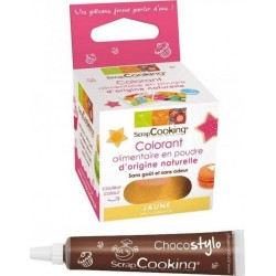 NC Colorant Alimentaire Naturel Jaune + Stylo Chocolat