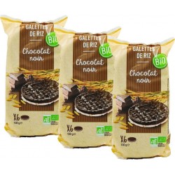 NC Lot 3x Galettes De Riz Chocolat Noir Bio Paquet 100g les 3 unités de 0.1Kg