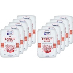 NC Lot 10x Farine T55 Blé Tendre 100% Français Fleur Du Jura Paquet 1Kg