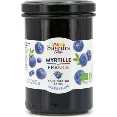 Confiture Extra De Myrtille De France Bio Pot De 250g