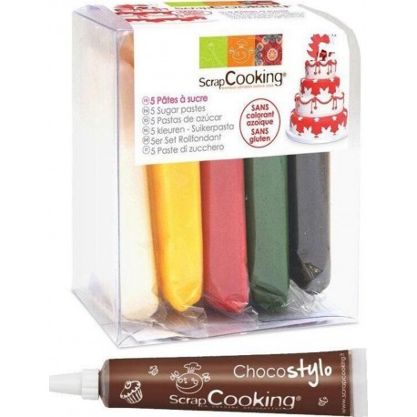 NC Kit 5 Pâtes À Sucre De Noël + 1 Stylo Chocolat