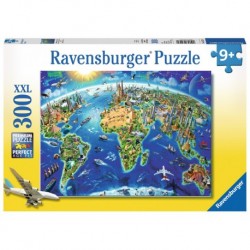 Ravensburger Puzzle 300 p XXL - Carte des monuments du monde