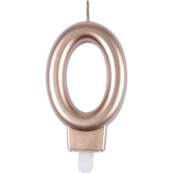 NC Bougie D'anniversaire chiffre 0 7cm Rose Gold