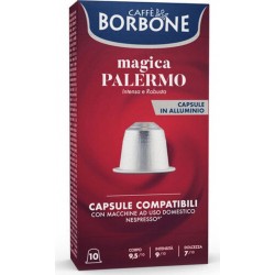 NC 10 Capsules En Aluminium Café Borbone Mélange Magica Palermo Compatibles Nespresso®