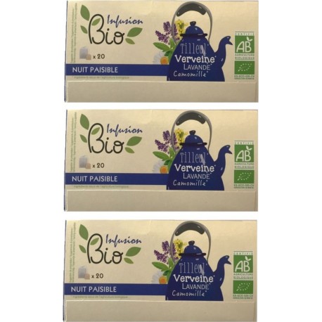 NC Lot 3x Infusion Bio Pour La Nuit 20 Sachets les 3 unités de 0.03Kg