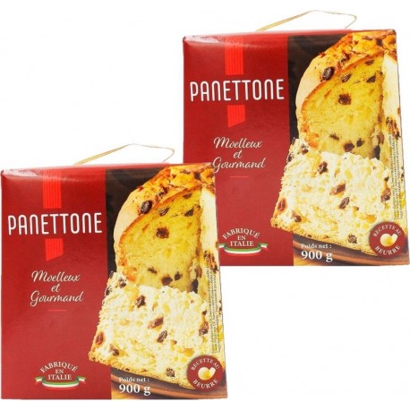 NC Lot 2x Panettone Pur Beurre Italie Boîte 900g les 2 boîtes de 0.9Kg