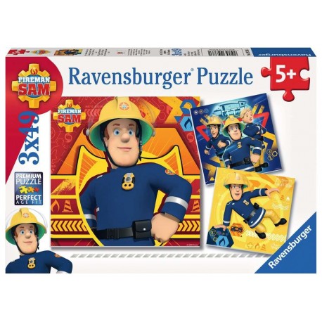 Ravensburger Puzzles 3x49 pièces - En danger, appelez Sam / Sam le pompier