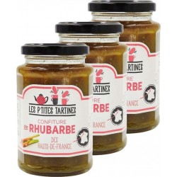 Confiture Rhubarbe Haut De France Les P'tites Tartines les 3 unités de 0.32Kg