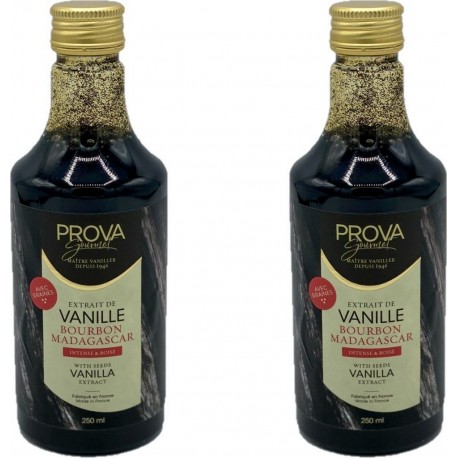 Gourmet Extrait Vanille Bourbon De Madagascar Avec Graines Prova les 2 bouteilles de 0.25L