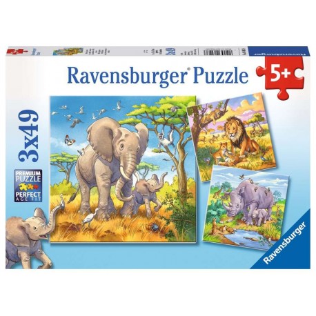 Ravensburger Puzzles 3x49 pièces - Les grands sauvages