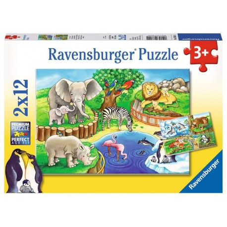 Ravensburger Puzzles 2x12 pièces - Les animaux du zoo