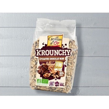 Krounchy Epeautre Chocolat Noir 500g Grillon D'or