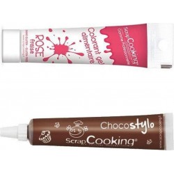 Stylo Chocolat + Colorant Alimentaire En Gel Rose Foncé