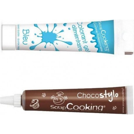 NC Stylo Chocolat + Gel Colorant Alimentaire Bleu