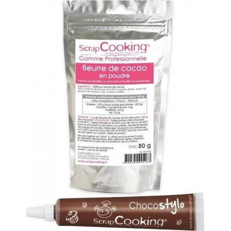 NC Beurre De Cacao En Poudre 80 G + Stylo Chocolat