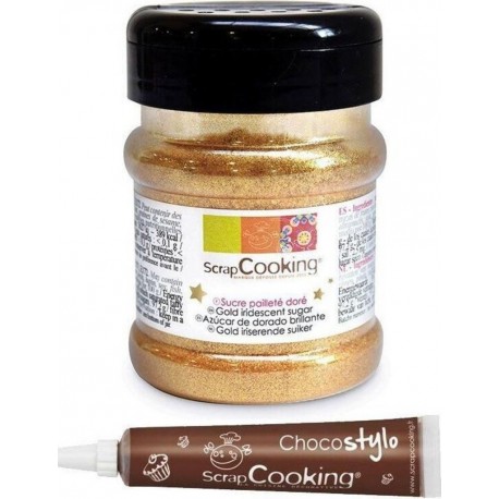 NC Sucre Pailleté Doré 160 G + 1 Stylo Chocolat