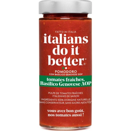 Italians Do It Better SAUCE TOMATE BASILICO GENOVESE AOP 290g