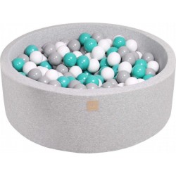 Clair Gris Piscine À Balles Coton Turquoise/gris/blanc H30cm