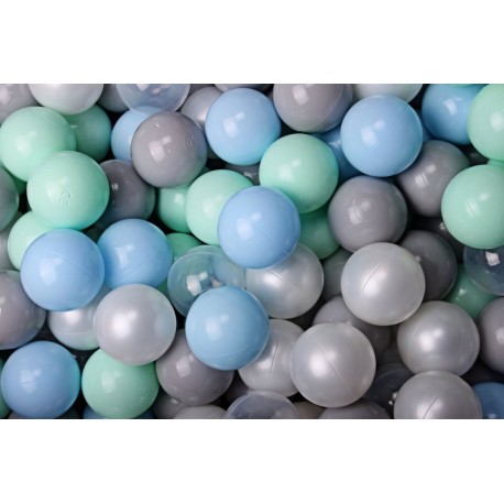 NC Ensemble De Boules En Plastique, 300 Pcs, Bruyère/jaune/menthe/argent