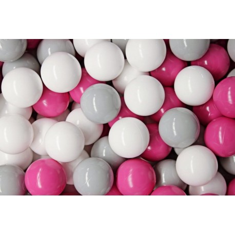 Ensemble De Boules En Plastique, 200 Pcs, Gris/blanc/rose Foncé