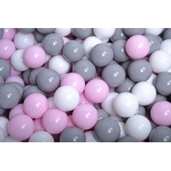 Ensemble De Boules En Plastique, 200 Pcs, Gris/rose Pastel/blanc