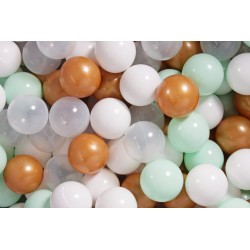 Ensemble De Boules En Plastique, 200 Pcs, Doré/transparent/menthe/blanc