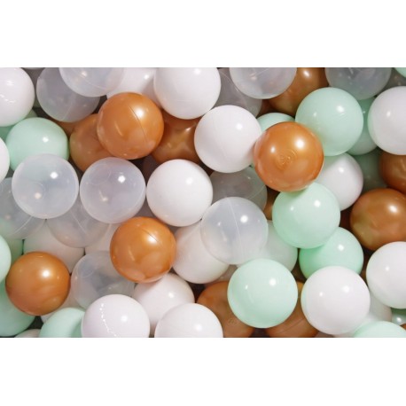 Ensemble De Boules En Plastique, 200 Pcs, Doré/transparent/menthe/blanc