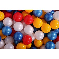 Ensemble De Boules En Plastique, 200 Pcs, Jaune/rouge/blanc Nacré/bleu Nacré