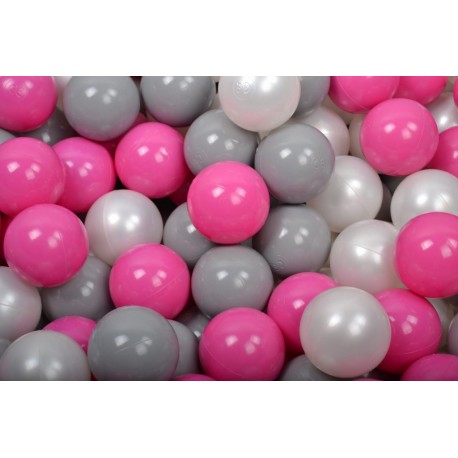 Ensemble De Boules En Plastique, 50 Pcs, Perle/gris/rose Foncé